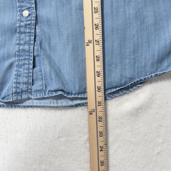 Talbots Lyocell Denim Button Up Shirt Womens Sz 2X Blue Chambray Long Sleeve - Picture 9 of 10